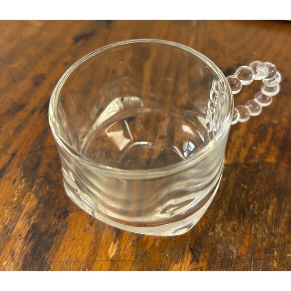40’s Hazel Atlas mid century Snack-Sip and Smoke Set ribbed tray ball cup glass - Picture 2 of 7